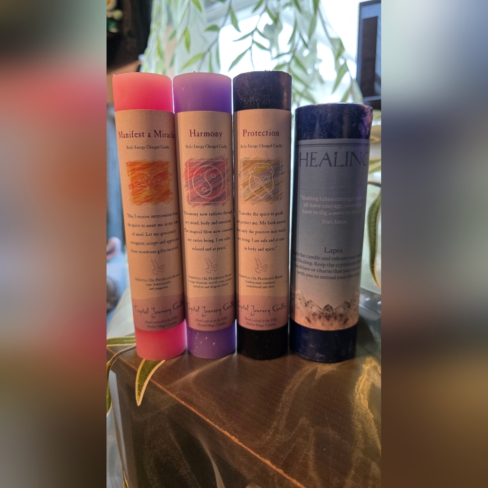 Set of Four Crystal Journey Candles